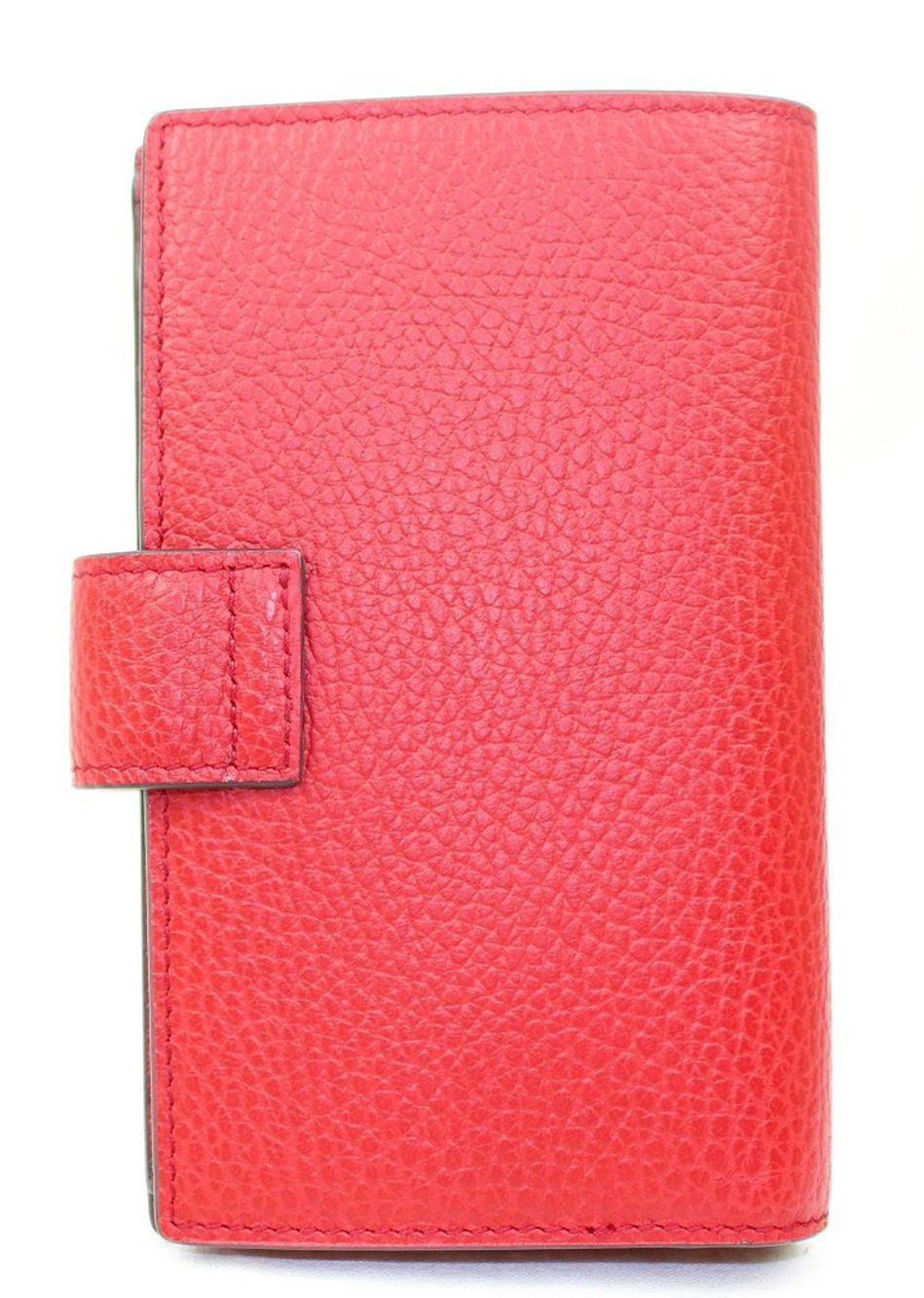 Gucci Red Holder Wallet Billfold Bi fold Card Leather Folding Red